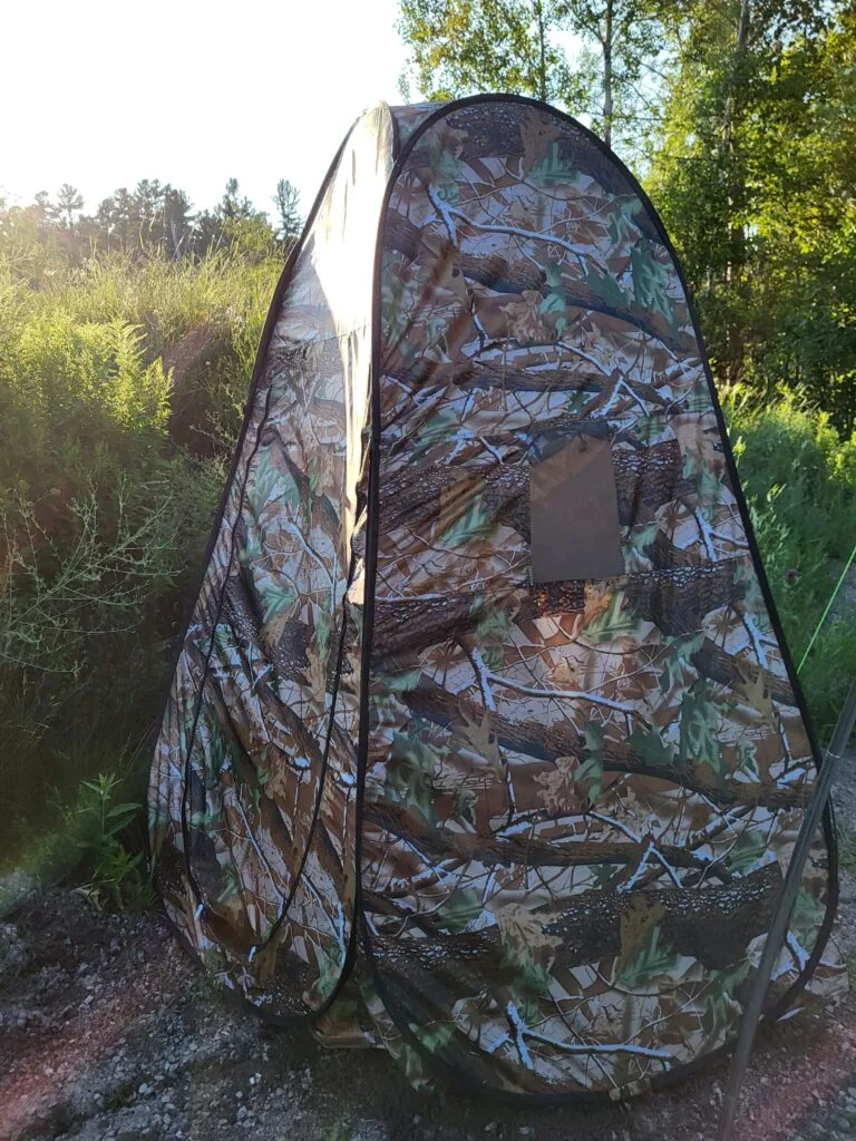 A privacy tent in the wilderness