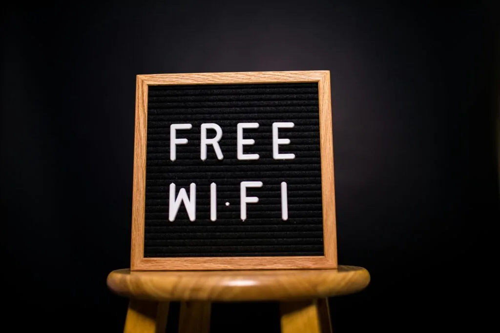 A free WiFi sign